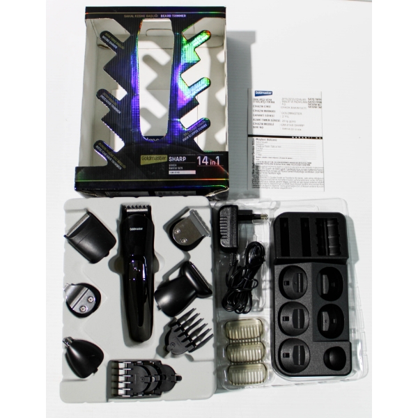14 IN 1 SHARP GOLDMASTER GM-8148 BEARD / HAIR TRIMMER SET