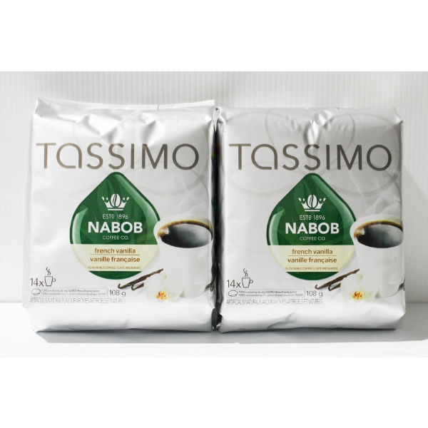 2 X 14 TASSIMO NABOB COFFEE FRENCH VANILLA DISCS