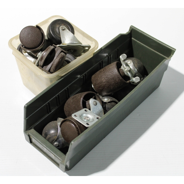 ASSORT. VINTAGE OFFICE CHAIR WHEELS