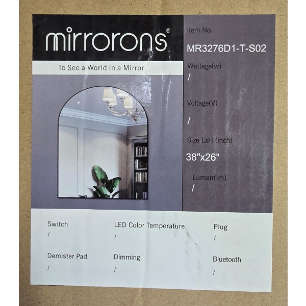 38" X 26" DECORATIVE WALL MIRROR