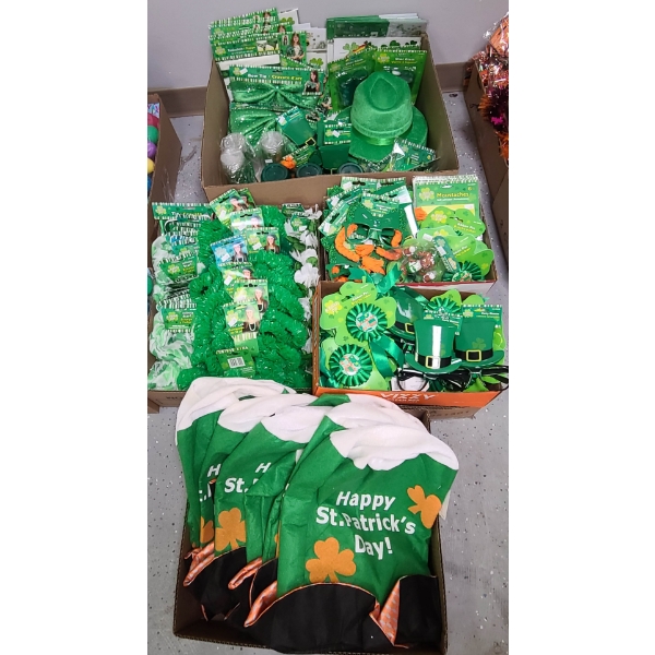 NEW ST. PATRICK'S DAY CELEBRATION DECORATIONS, HATS, BRAIDS ETC.