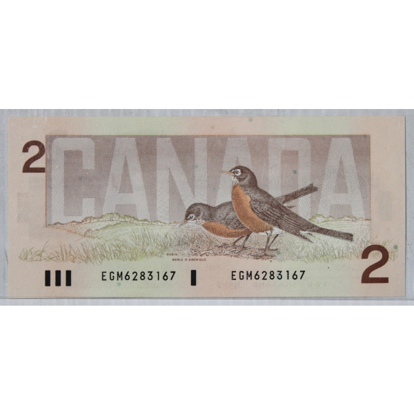 1986 BIRD SERIES CANADIAN $2 BANK NOTE