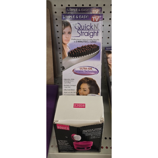 TWO QUICK & STRAIGHT HAIR STRAIGHTENERS + WALL HOLDER