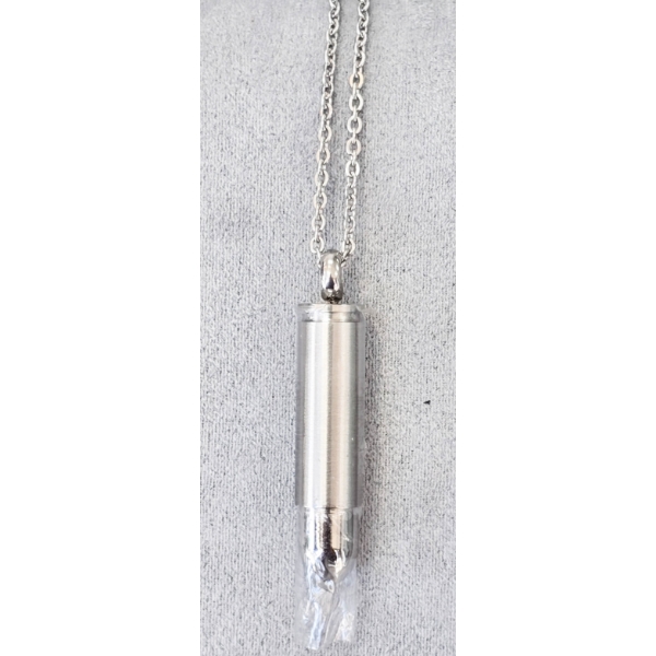 24" NEW CHAIN W/ STAINLESS STEEL BULLET PENDANT CAPSULE 