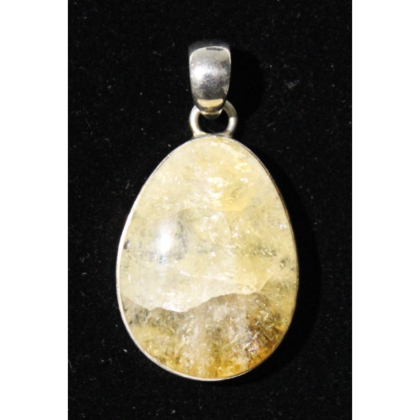 .925 SILVER LADIES NECKLACE PENDANT W/ INLAID STONE