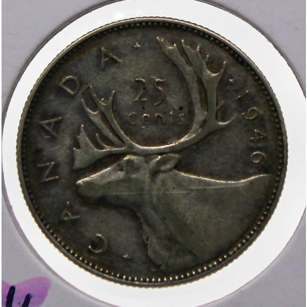 1940 CANADIAN SILVER 25 CENT COIN