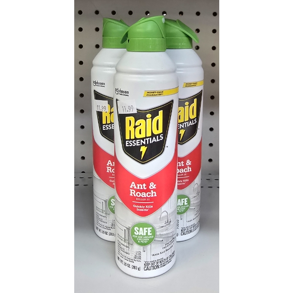 3 CANS RAID ESSENTIALS ANT & ROACH