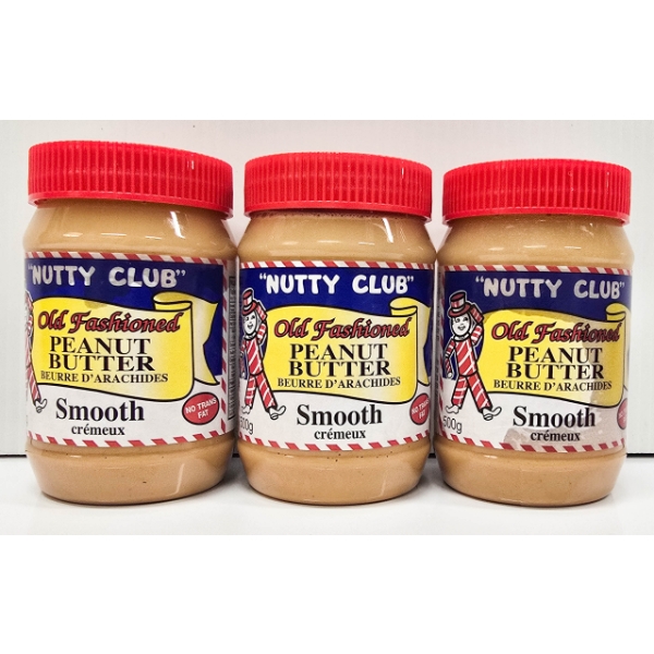 3 NUTTY CLUB SMOOTH OLD-FASHIONED PEANUT BUTTER