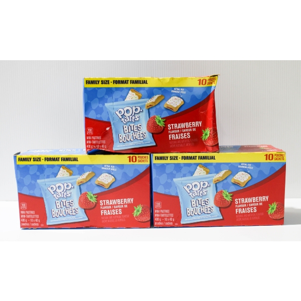 3 BXS X 10 PKS POP TARTS STRAWBERRY BITES