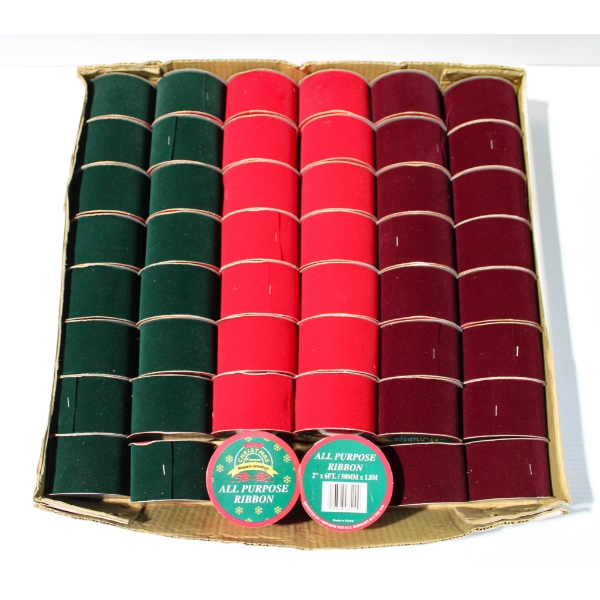 48 NEW ALL PURPOSE RIBBON - HOLIDAY COLORS 