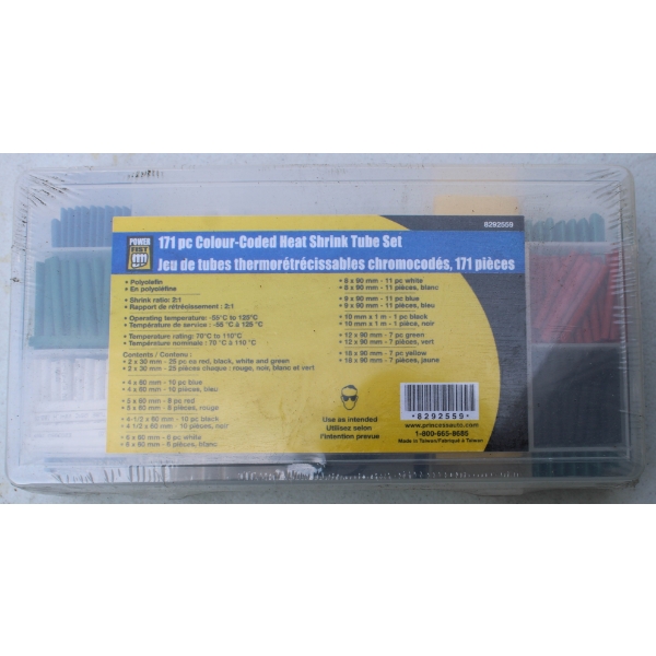 171PC NEW COLOR CODED HEAT SHRINK TUBE SET