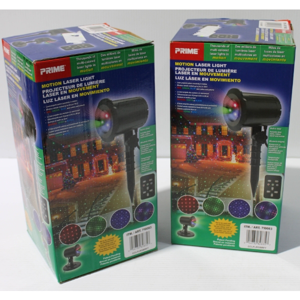 2 PRIME MOTION LASER PROJECTOR LIGHTS W/ REMOTES