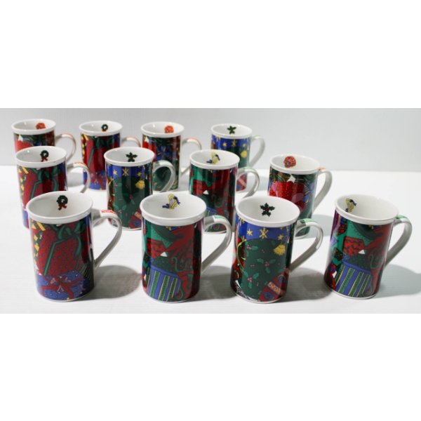 12 NEW HOLIDAY CHRISTMAS MUGS