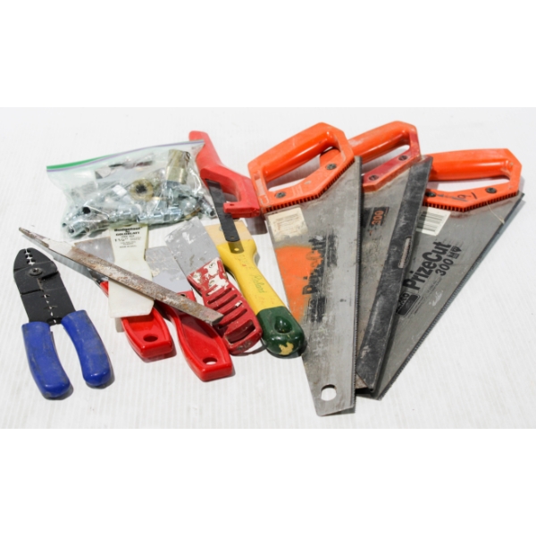 ASST. CARPENTER TOOLS & AIR LINE ACCESSORIES