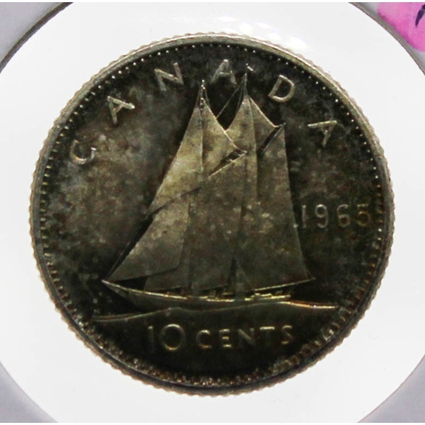 1965 CANADIAN SILVER 10 CENT COIN