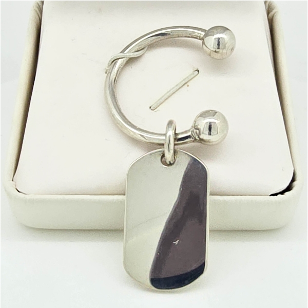 .925 SILVER KEY CHAIN W/ ENGRAVABLE PLATE