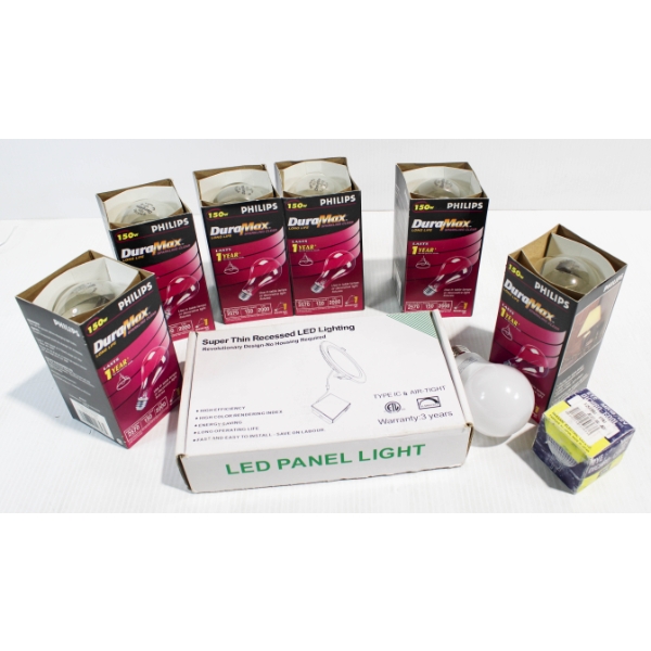 ASSORTED LIGHT BULBS CLEAR & LED RECESSED LIGHT