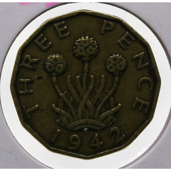 1942 (12-SIDED) KING GEORGE VI THREE PENCE COIN