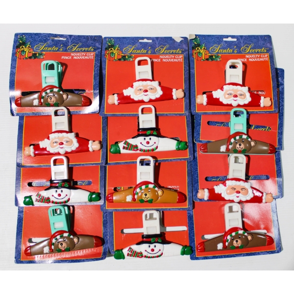 12 NEW HOLIDAY CHRISTMAS LRG CHIP CLIPS
