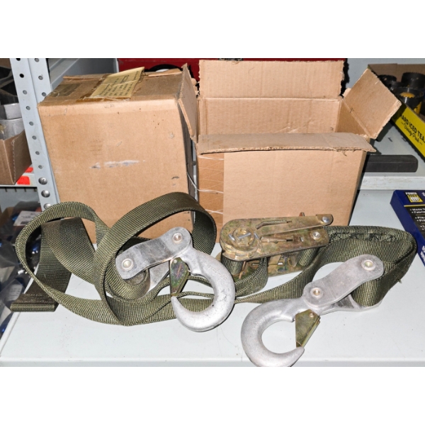 TWO NEW HOOK ENDED RATCHET STRAPS