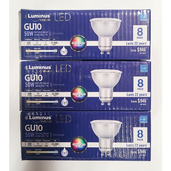24 LUMINUS LED ELITE 3000K 50W LIGHT BULBS