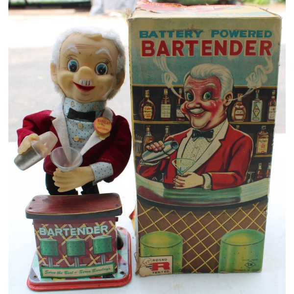 VINTAGE "BARCLAY" BARTENDER - BATTERY OPER.