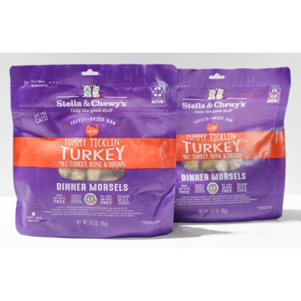 2 STELLA & CHEWY'S TURKEY DINNER MORSELS CAT TREATS