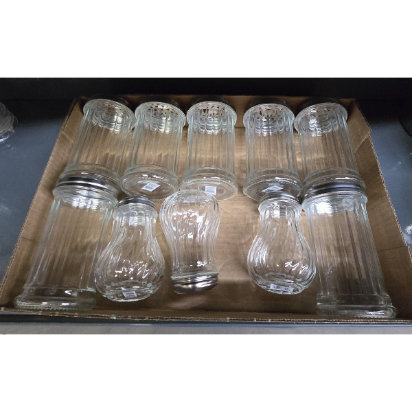 ASSORT. CHILI FLAKE AND SUGAR CONTAINERS