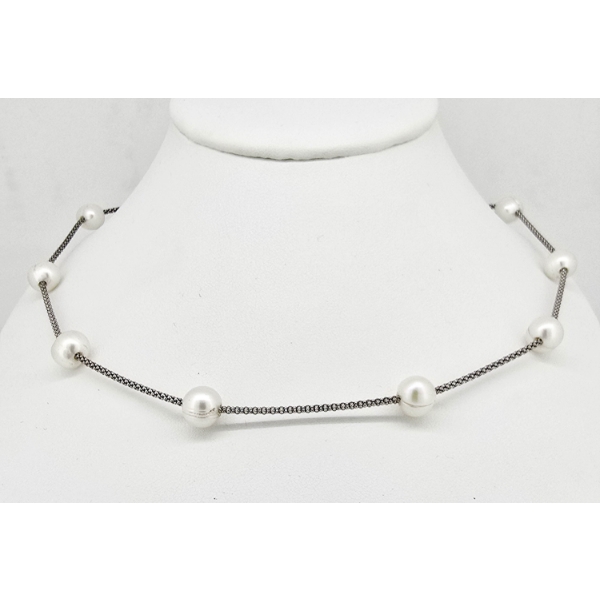 .925 SILVER NECKLACE W/ FRESH WATER PEARLS