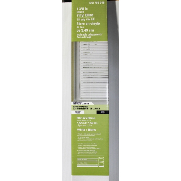 1 3/8" DELUXE VINYL BLIND - WHITE