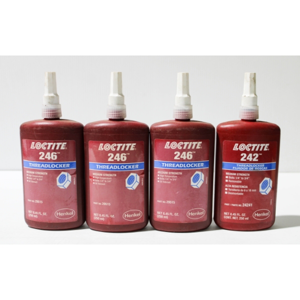 4 X 250ML LOCTITE THREADLOCKER - INCL. 3 NO. 246 & 1 NO. 242