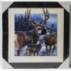 Image 1 : 3D LENTICULAR FRAMED HOLOGRAM WALL ART - DEER FAMILY