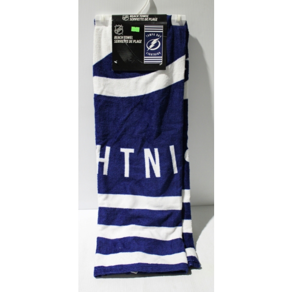 TAMPA BAY LIGHTNING NHL BEACH TOWEL - 30" X 60"