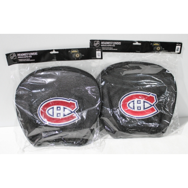 2 NEW NHL MONTREAL CANADIENS HEADREST COVERS