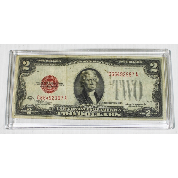 1928 D USA TWO DOLLAR BANKNOTE - RED SEAL 