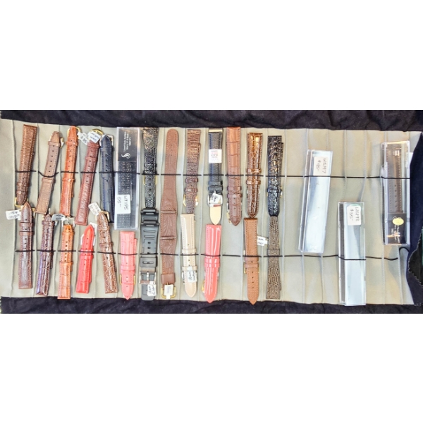 LEATHER WATCH STRAPS - 27PCS, 16-19MM