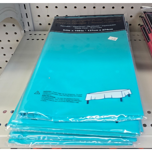 6 TEAL 54X108" RECTANGULAR TABLE COVERS