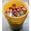 Image 1 : YELLOW PAIL WITH JARS OF ASSORT. HARDWARE