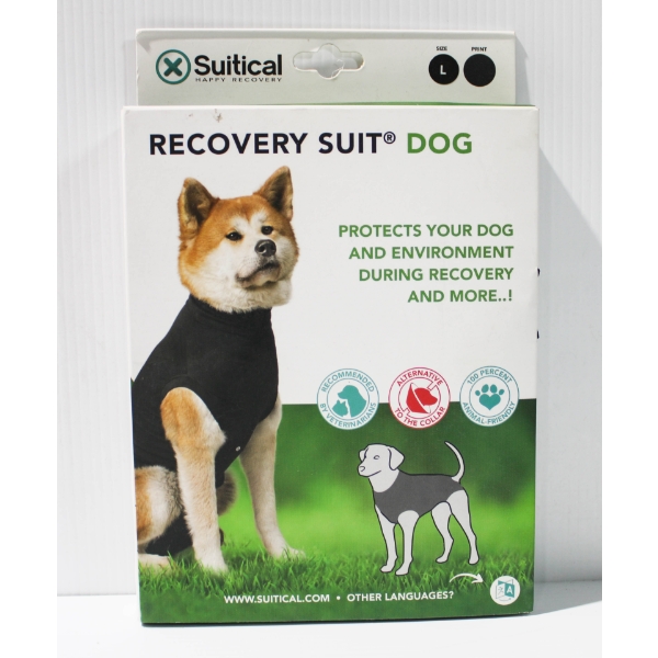 NEW SUITICAL DOG SURGERY RECOVERY SUIT - L BLK