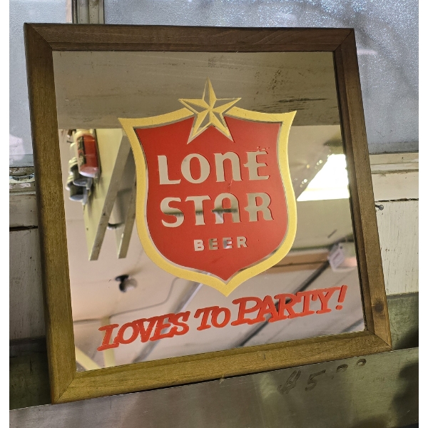 LONE STAR BEER ADVT. MIRROR WALL DECO