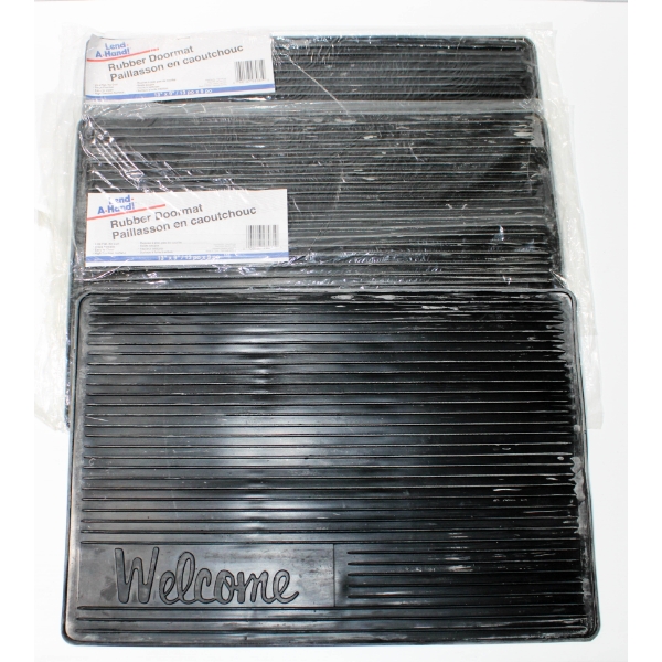 3 RUBBER DOORMATS 13" X 9"