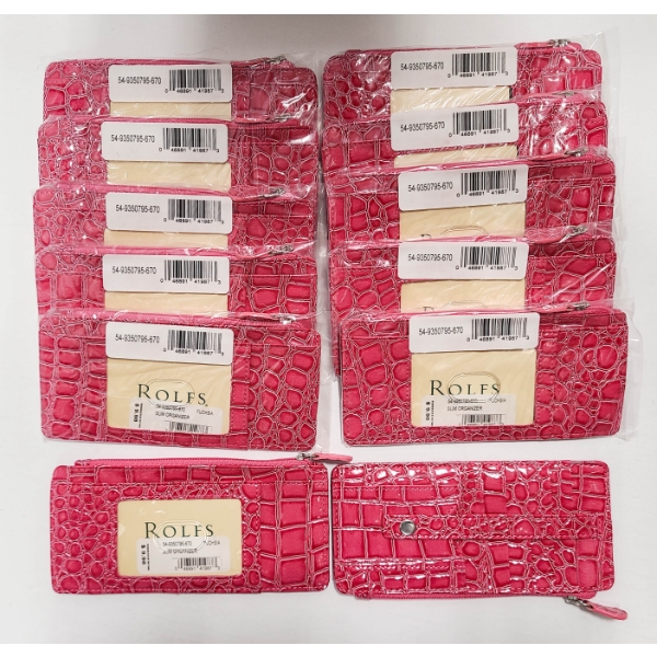 12 ROLFS FUCHSIA SLIM ORGANIZER WALETS