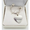 Image 1 : .925 SILVER KEY RING W/ ENGRAVABLE HEART PLATE