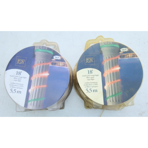 2 NEW 18FT MULTI LED MAGI-LITE FIBRE OPTIC ROPE LIGHT