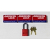 Image 1 :  3 NEW AMERICAN LOCK LOCKOUT PADLOCK W/ KEYS - A1106MKRED