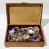 Image 1 : ESTATE COSTUME JEWELRY WITH WOODEN STORAGE BOX