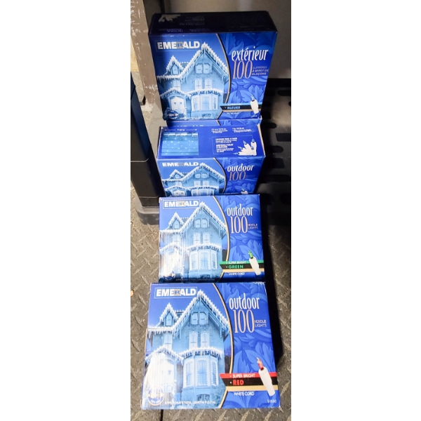 5 X 100 ICICLES EMERALD SUPER BRIGHT STRING LIGHTS