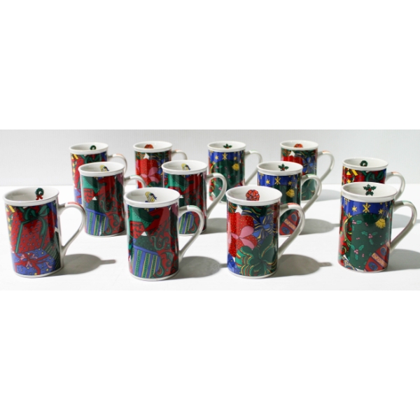 12 CHRISTMAS HOLIDAY MUGS