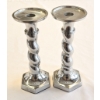 Image 1 : PAIR OF HEAVY METAL CANDLE HOLDERS