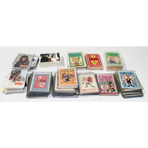 100+ MOVIE & TOPPS VINT. FUNNY VALENTINE TRADING CARDS